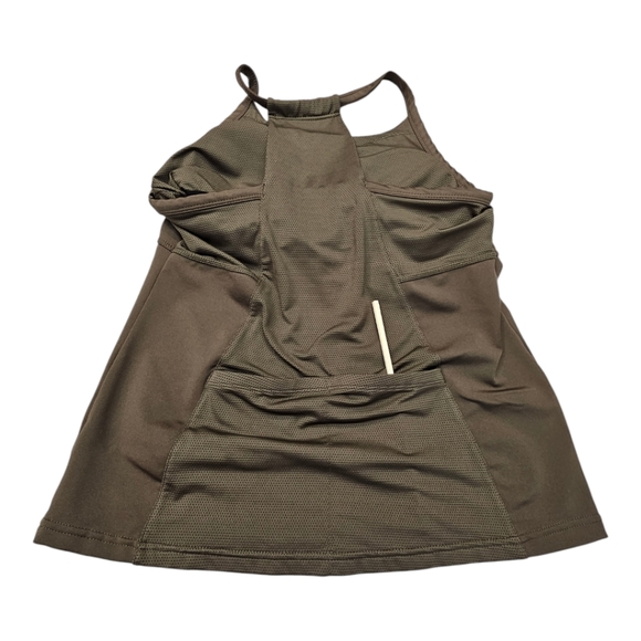 Athleta Racer Mesh Back Vented Tank w/ Built in Bra and 2 Back Pockets Med - Picture 4 of 7